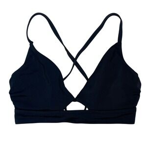 Shade & Shore Black Keyhole Bikini Top‎ Women's Size 36C Summer Beach Swim